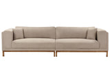 Sofa Taupe Fabric Polyester Upholstery Wooden Legs 4 Seater Thickly Padded Modern Style Living Room Furniture Beliani