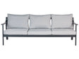 3 Seater Sofa Aluminium Garden Sofa Dark Grey Aluminium Frame Light Grey Water Repellent Fabric Cushions Beliani