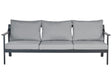 3 Seater Sofa Aluminium Garden Sofa Dark Grey Aluminium Frame Water Repellent Fabric Cushions Beliani