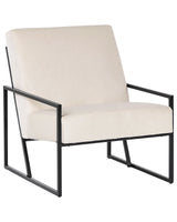 Armchair Light Beige Velvet Backrest Armrest Black Iron Frame Modern Glam Living Room Beliani