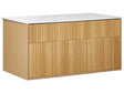 Wall Mounted Bathroom Cabinet Light Wood MDF Body 100 x 52 cm Fluted Front with 2 Drawers Pre Cut Hole Beliani