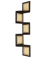 Corner Wall Bookcase Light Wood Black Engineered Wood 4-Tier Book Shelf Corner Display Beliani