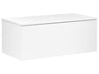 Wall Mounted Bathroom Cabinet White MDF Body 100 x 52 cm Fluted Front with 1 Drawer Pre Cut Hole Beliani