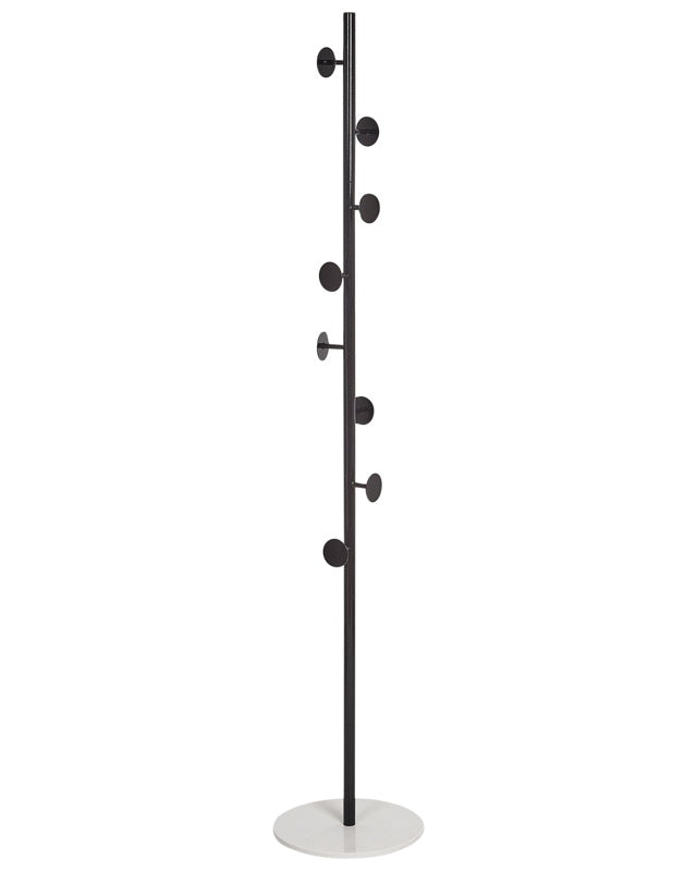 Coat Stand Black Metal Marble Base Freestanding Jacket Rack Industrial Hallway Accessories Beliani