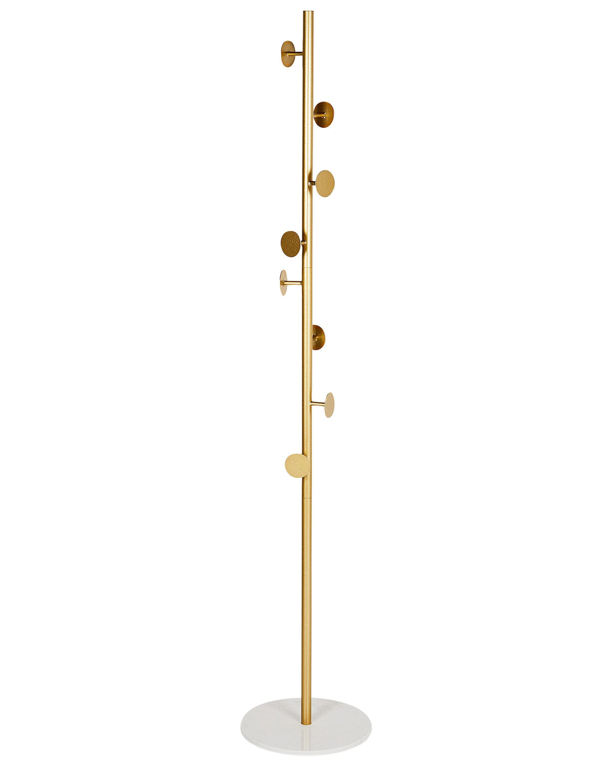 Coat Stand Gold Metal Marble Base Freestanding Jacket Rack Industrial Hallway Accessories Beliani