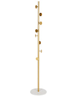 Coat Stand Gold Metal Marble Base Freestanding Jacket Rack Industrial Hallway Accessories Beliani