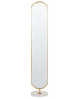Coat Stand with Mirror and Shelf Gold Metal Marble Base Freestanding Jacket Rack Industrial Hallway Accessories Beliani