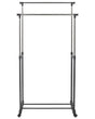 Coat Stand with Wheels Black Metal Freestanding Jacket Rack Industrial Hallway Accessories Beliani