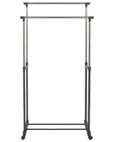 Coat Stand with Wheels Black Metal Freestanding Jacket Rack Industrial Hallway Accessories Beliani