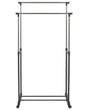 Coat Stand with Wheels Black Metal Freestanding Jacket Rack Industrial Hallway Accessories Beliani