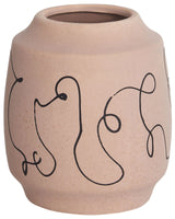 Flower Vase Sand Beige Stoneware Abstract Motif Indoor Decoration Piece Modern Design Waterproof Beliani