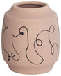 Flower Vase Sand Beige Stoneware Abstract Motif Indoor Decoration Piece Modern Design Waterproof Beliani