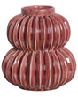 Flower Vase Red Stoneware Indoor Decoration Piece Modern Design Waterproof Beliani