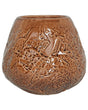 Flower Vase Brown Stoneware Indoor Decoration Piece Modern Design Waterproof Beliani