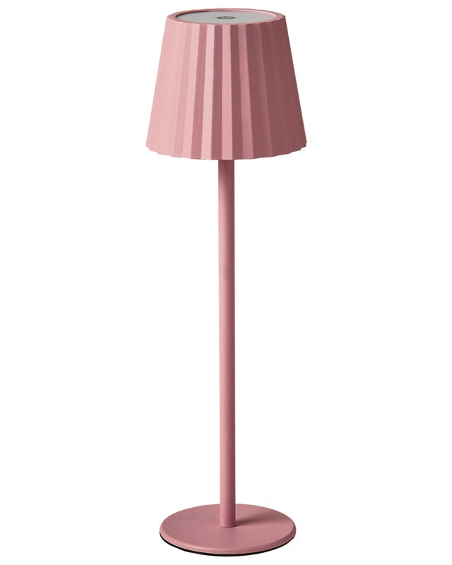 Table Lamp Pastel Pink Aluminum Iron Indoor Outdoor Modern Beliani