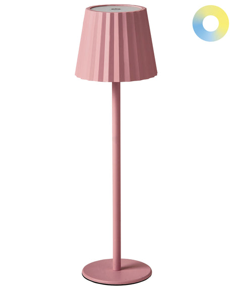 Table Lamp Pastel Pink Aluminum Iron Indoor Outdoor Modern Beliani