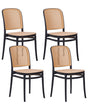 Set of 4 Dining Chairs Beige and Black PP Seat Stackable Indoor and Outdoor Armless Chairs Beliani