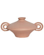 Flower Vase Brown Stoneware Indoor Decoration Piece with Handle Modern Design Waterproof Beliani