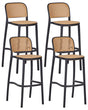 Set of 4 Dining Bar Chairs Beige and Black PP Seat Stackable Indoor and Outdoor Armless Chairs Beliani