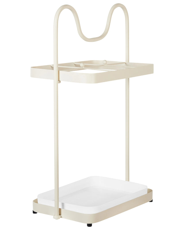 Umbrella Stand Metal Iron Living Room Hallway Beige Beliani