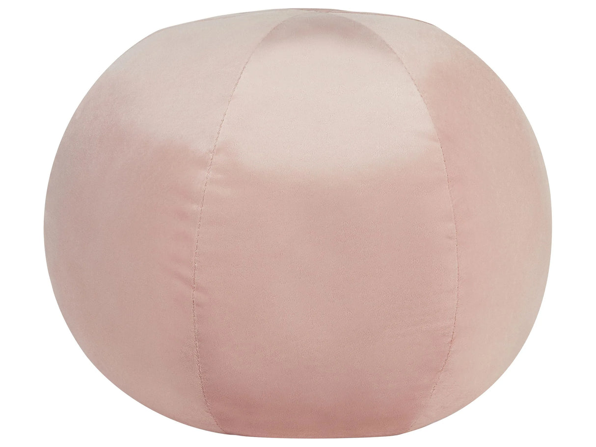 Decorative Ball Cushion Pink Velvet Solid Pattern 30 x 30 cm Boho Dcor Accessories Bedroom Living Room Beliani