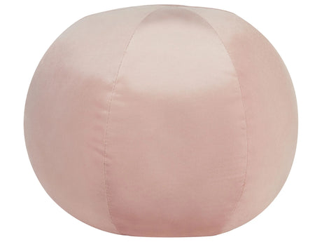 Decorative Ball Cushion Pink Velvet Solid Pattern 30 x 30 cm Boho Dcor Accessories Bedroom Living Room Beliani
