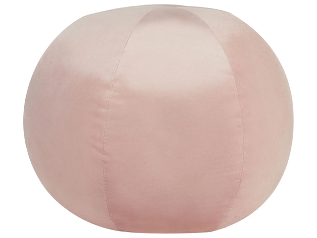 Decorative Ball Cushion Pink Velvet Solid Pattern 30 x 30 cm Boho Dcor Accessories Bedroom Living Room Beliani