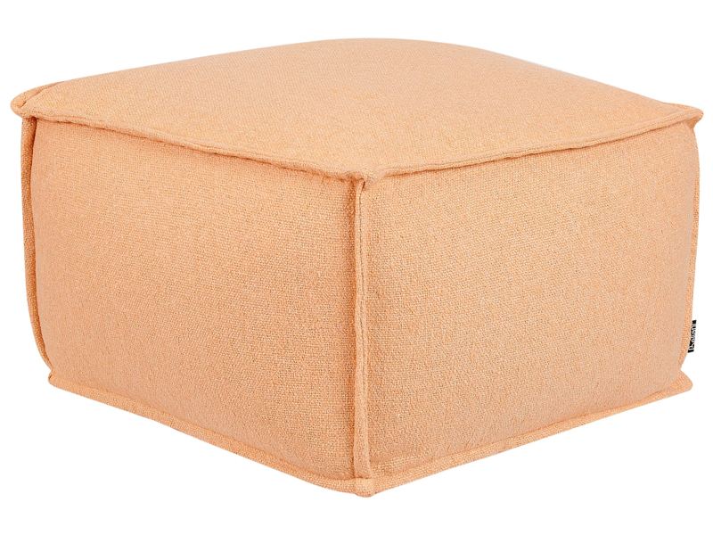 Pouffe Orange Cotton EPS Balls Square Footstool Ottoman Living Room Bedroom Home Accessory Beliani