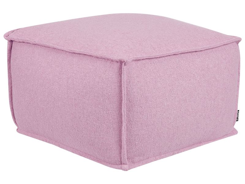 Pouffe Pink Cotton EPS Balls Square Footstool Ottoman Living Room Bedroom Home Accessory Beliani