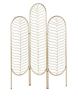 Room Divider Gold Metal Iron Frame 3 Panels Folding Decorative Screen Partition Beliani