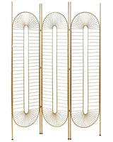 Room Divider Gold Metal Iron Frame 3 Panels Folding Decorative Screen Partition Beliani