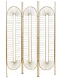 Room Divider Gold Metal Iron Frame 3 Panels Folding Decorative Screen Partition Beliani