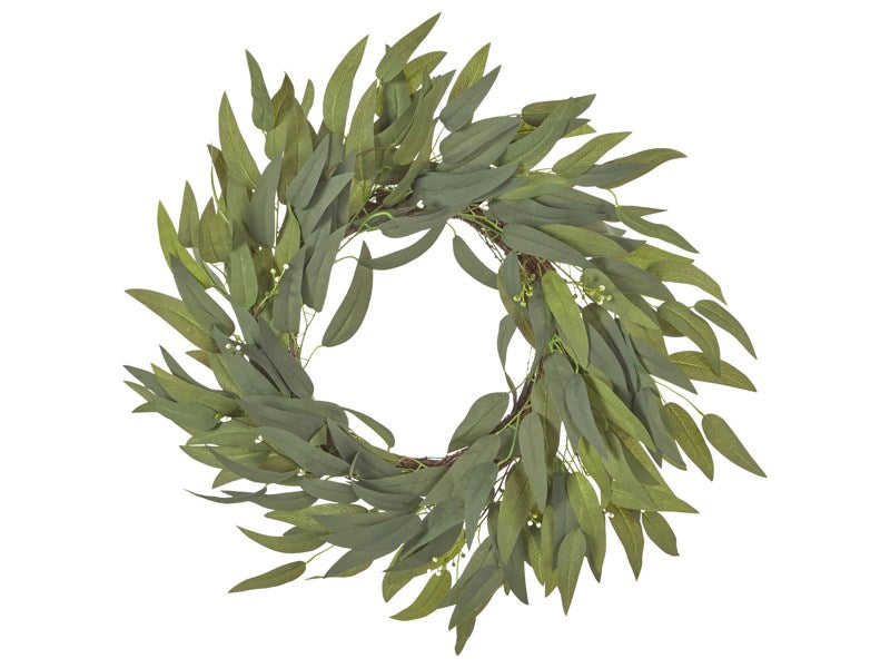 Door Wreath Green Handmade Decorative Artificial Flower Round 65 cm Table Wall Décor Traditional Rustic Style Beliani