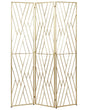 Room Divider Gold Metal Iron Frame 3 Panels Folding Decorative Screen Partition Beliani