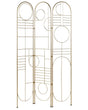 Room Divider Gold Metal Iron Frame 3 Panels Folding Decorative Screen Partition Beliani