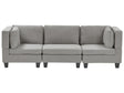 Modular Sofa Light Grey Fabric Upholstered 3 Seater Cushioned Backrest Modern Living Room Couch Beliani