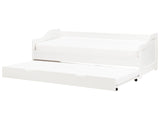 Kids Trundle Bed White Pine Frame EU Single Size Frame Extra Silde Out Frame Beliani