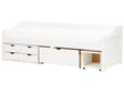 Kids Bed White with Storage Pine Frame EU Single Size Frame Beliani