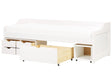 Kids Bed White with Storage Pine Frame EU Single Size Frame Beliani