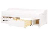 Kids Bed White with Storage Pine Frame EU Single Size Frame Beliani