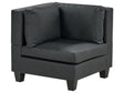 Corner 1-Seat Section Black Faux Leather Upholstered Armchair with Cushion Module Piece Modular Sofa Element Beliani