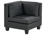Corner 1-Seat Section Black Faux Leather Upholstered Armchair with Cushion Module Piece Modular Sofa Element Beliani
