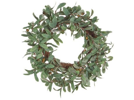 Door Wreath Green Handmade Decorative Artificial Flower Round 65 cm Table Wall Décor Traditional Rustic Style Beliani