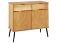 Sideboard Light Wood 2 Drawers 2 Doors Cabinet Traditional Rustic Beliani