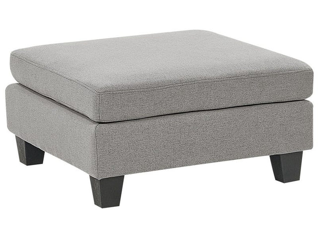 Ottoman Footstool Light Grey Polyester Fabric Upholstered Square Minimalist Modern Modular Sofa Element Beliani