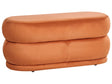 Bench Orange Velvet Upholstered Fabric Accent Bed Bench Stool Beliani