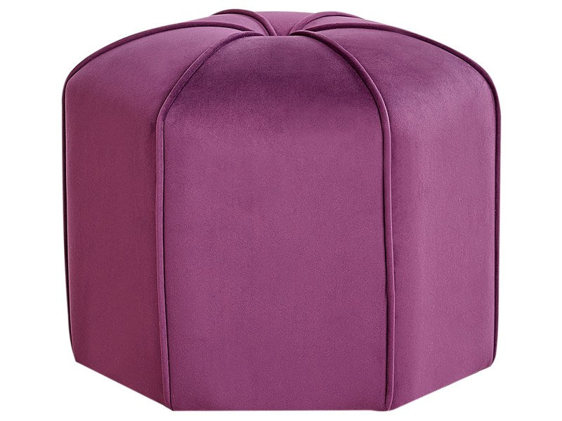 Pouffe Purple Velvet Round 45 x 45 x 42 cm Footstool Accent Upholstery Modern Living Room Bedroom Furniture Beliani