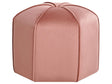 Pouffe Pink Velvet Round 45 x 45 x 42 cm Footstool Accent Upholstery Modern Living Room Bedroom Furniture Beliani