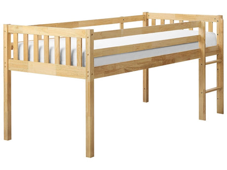 Kids Bed Light Wood Rubber Wood EU Single Size with Slatted Frame Bed for Toddler Beliani