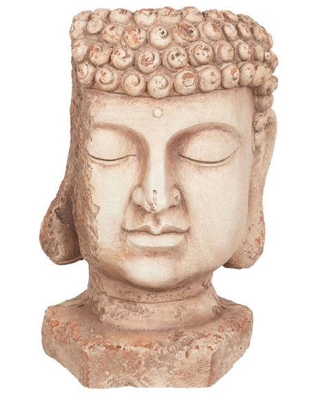 Plant Pot Beige Outdoor Indoor Flower Pot Retro Buddha Head Beliani